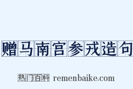 赠马南宫参戎造句是什么意思的图片